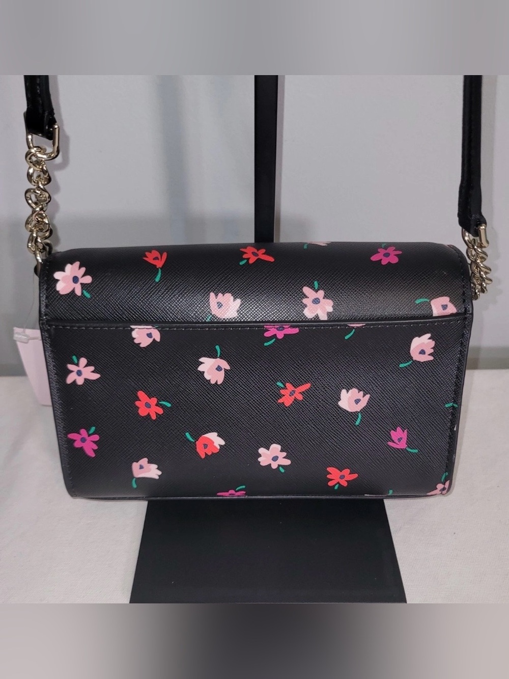 Kate Spade Staci Ditsy Buds Crossbody Bag Built-In Wallet Black Floral WLR00607 - Picture 4 of 16